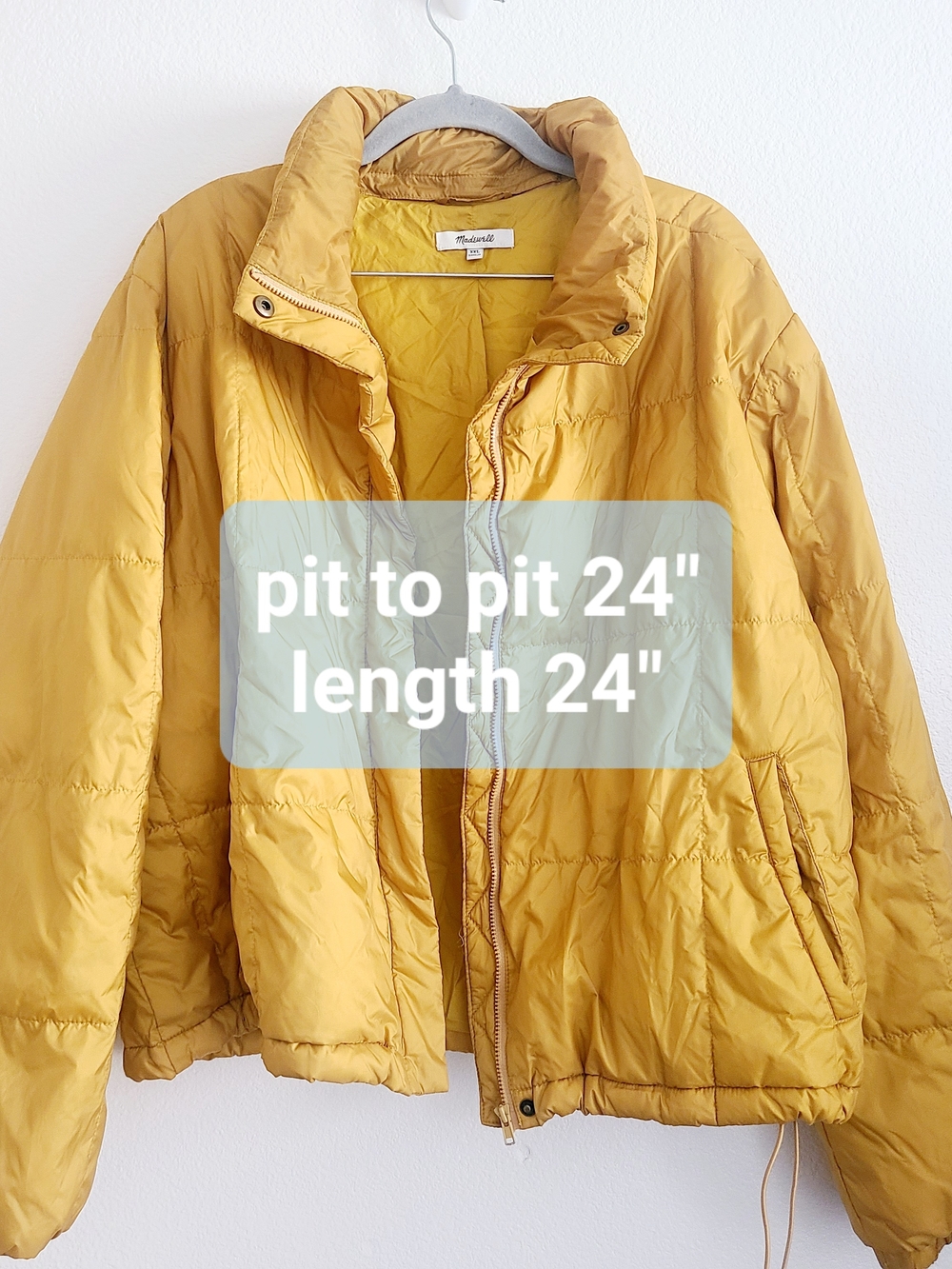 Madewell Mustard Yellow Puffer Jacket - Lightweight Warmth - Picture 10 of 10